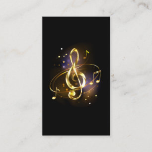Cartão De Informações Clave de Sol Musical de Ouro