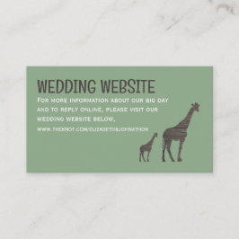 Cartão De Informações Clay Safari Giraffe, Site Rustic Wedding