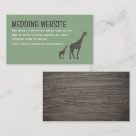 Cartão De Informações Clay Safari Giraffe, Site Rustic Wedding