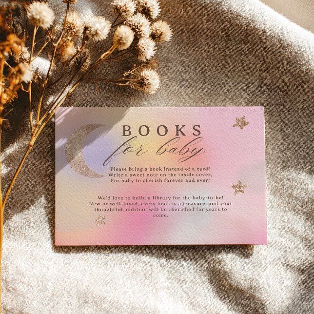 Cartão De Informações Cloud Holographic Heaven Books for Baby Shower (Cloud Holographic Heaven Books for Baby Shower Enclosure Card)