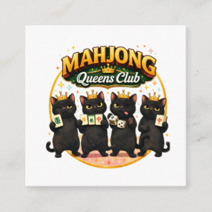 Cartão De Informações Clube das Rainhas do Mahjong Gatos Pretos Fofos
