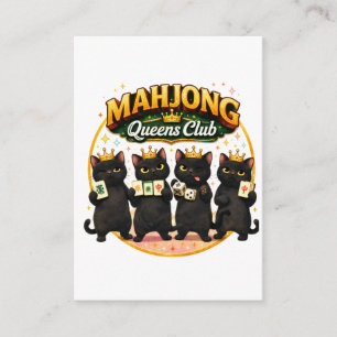 Cartão De Informações Clube das Rainhas do Mahjong Gatos Pretos Fofos