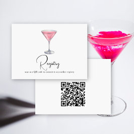 Cartão De Informações Cocktail QR Code Bridal Shower Registry