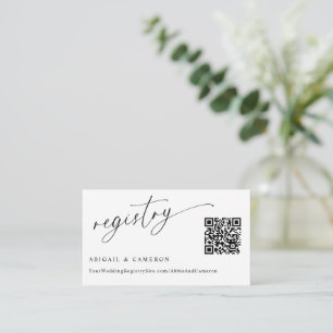Cartão De Informações Cód. QR Casamento de Registro Delicado Caligrafia