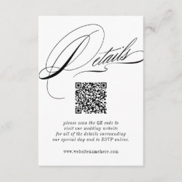 Cartão De Informações Cód. QR Detalhes da Caligrafia Elegante