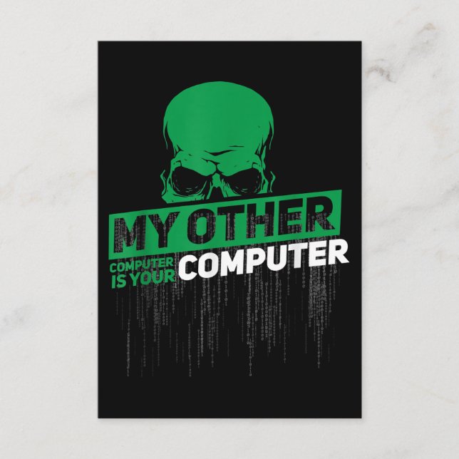 Cartão De Informações Código Admin do Nerd Hacker do Engenheiro Sysadmin (Frente)