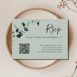 Cartão De Informações Código de Casamento de Código QR do Eucalyptus Sag