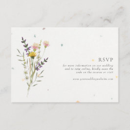 Cartão De Informações Código de Casamento de Código QR do Jardim Floral