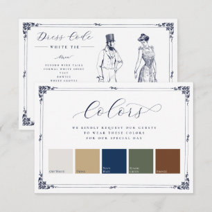 Cartão De Informações Código de Vestido de Noiva 5 Cores Borda Vintage