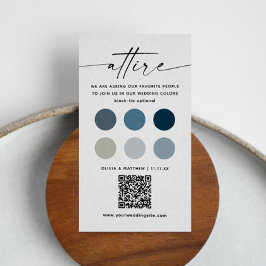 Cartão De Informações Código de Vestido Náutico de Casamento + Código QR