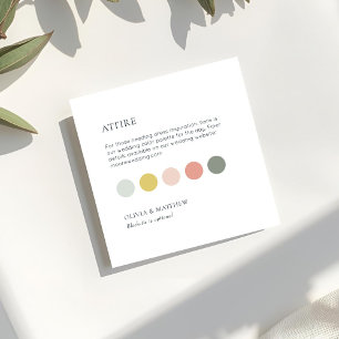 Cartão De Informações Código de Vestimenta de Noiva com Pontos de Cor de