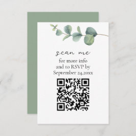 Cartão De Informações Código Eucalyptus QR Casamento RSVP