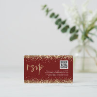 Código Glam QR Dourado Glitter Weding Burgundy RSV