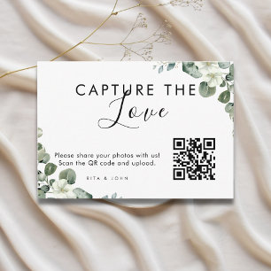 Cartão De Informações Código QR Capture The Love de Eucalipto Moderno