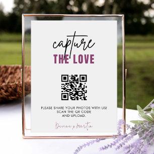 Cartão De Informações Código QR Capture The Love de Roteiro Moderno 