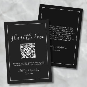 Cartão De Informações Código QR Casamento Compartilhar Capturar Fotos Co