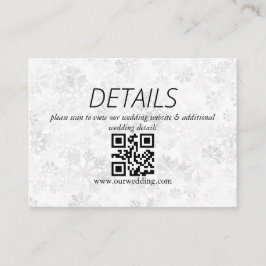 Cartão De Informações Código QR Casamento Floco de Neve de Inverno