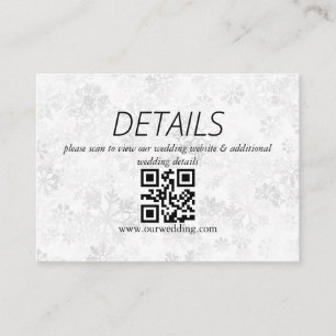 Cartão De Informações Código QR Casamento Floco de Neve de Inverno