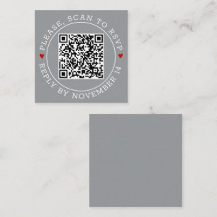 Cartão De Informações Código QR - Casamento moderno de fronteira RSVP