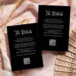 Cartão De Informações Código QR com detalhes do convidado para casamento