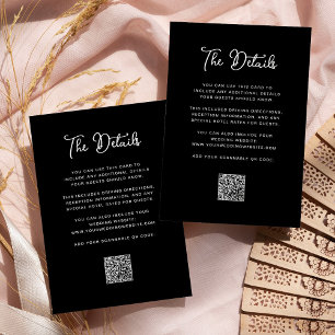 Cartão De Informações Código QR com detalhes do convidado para casamento