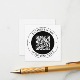 Cartão De Informações Código QR com Nome da Empresa Texto Circular Editá