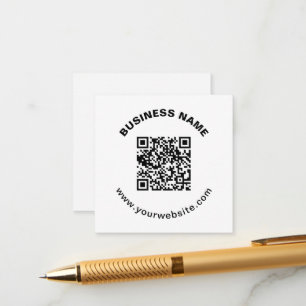 Cartão De Informações Código QR com Nome da Empresa Texto Circular em Ne
