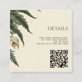 Cartão De Informações Código QR da Floresta Encantada Vintage