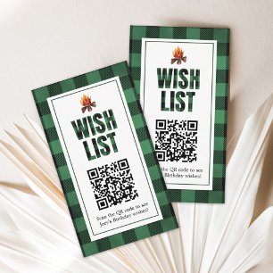 Cartão De Informações Código QR da Lista de Desejos de Aniversário de Um