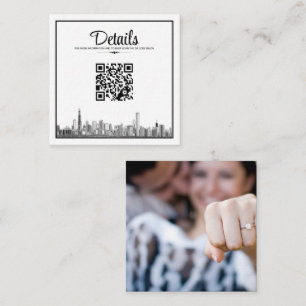 Cartão De Informações Código QR da paisagem urbana de Chicago