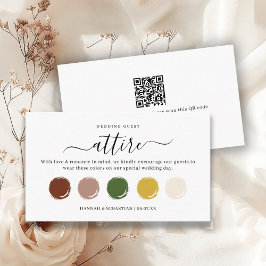 Cartão De Informações Código QR da Paleta de Roupas de Casamento Elegant