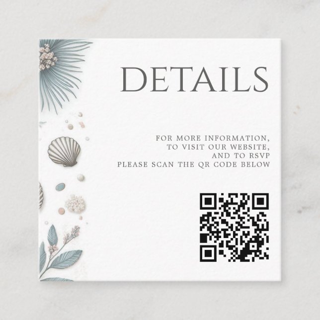 Cartão De Informações Código QR da Praia da Pastel (Frente)