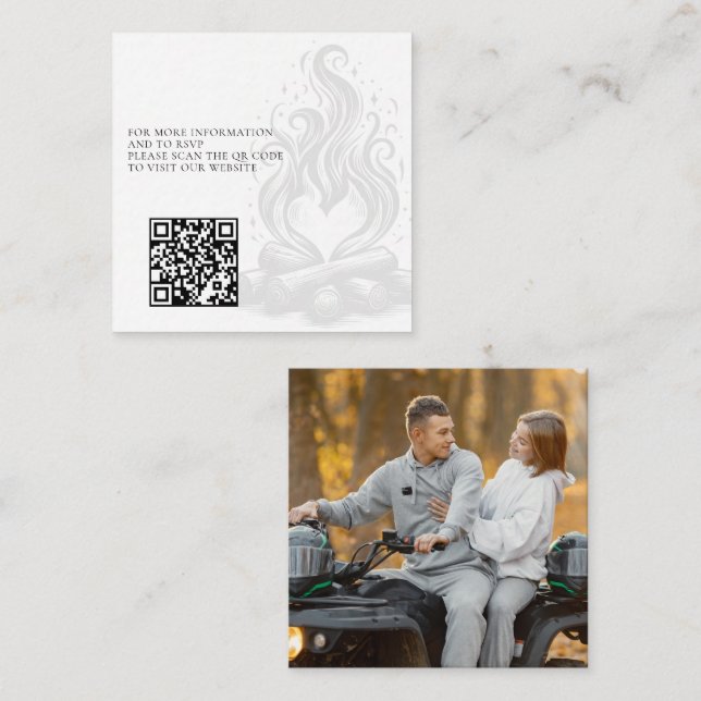 Cartão De Informações Código QR de Amor em Acampamento (Frente/Verso)