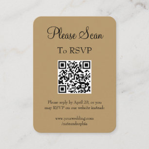 Cartão De Informações Código QR de Análise de Casamento Dourado Moderno