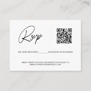 Cartão De Informações Código QR de assento reservado simples para site d