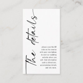 Cartão De Informações Código QR de Caligrafia Moderna Minimalista com De