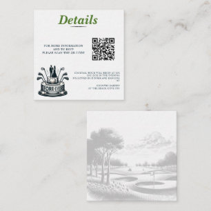 Cartão De Informações Código QR de Casamento de Casal Golf
