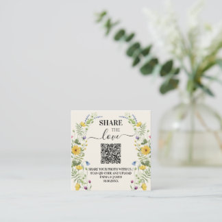 Cartão De Informações Código QR de Casamento de Flores Silvestres Foto