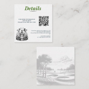 Cartão De Informações Código QR de Casamento de Golf Brides