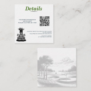 Cartão De Informações Código QR de Casamento de Golf Grooms