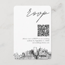 Cartão De Informações Código QR de Casamento de Nashville RSVP Pequeno