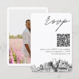 Cartão De Informações Código QR de Casamento de Nashville RSVP Pequeno