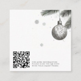 Cartão De Informações Código QR de Casamento de Natal