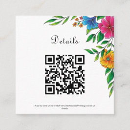 Cartão De Informações Código QR de casamento de primavera e verão da Bri