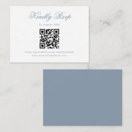 Cartão De Informações Código QR de Casamento de Script Minimalista Dusty