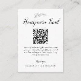 Cartão De Informações Código QR de Casamento Fundo de Lua de Mel Minimal