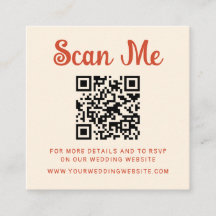 Código QR de Casamento Manuscrito Quirky RSVP
