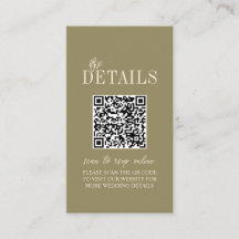 Código QR de Casamento Minimalista Verde Oliva Ele