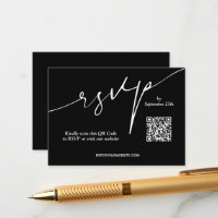 Código QR de Casamento Preto e Branco
