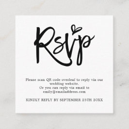 Cartão De Informações Código QR de Casamento RSVP Enclosure Mini Script